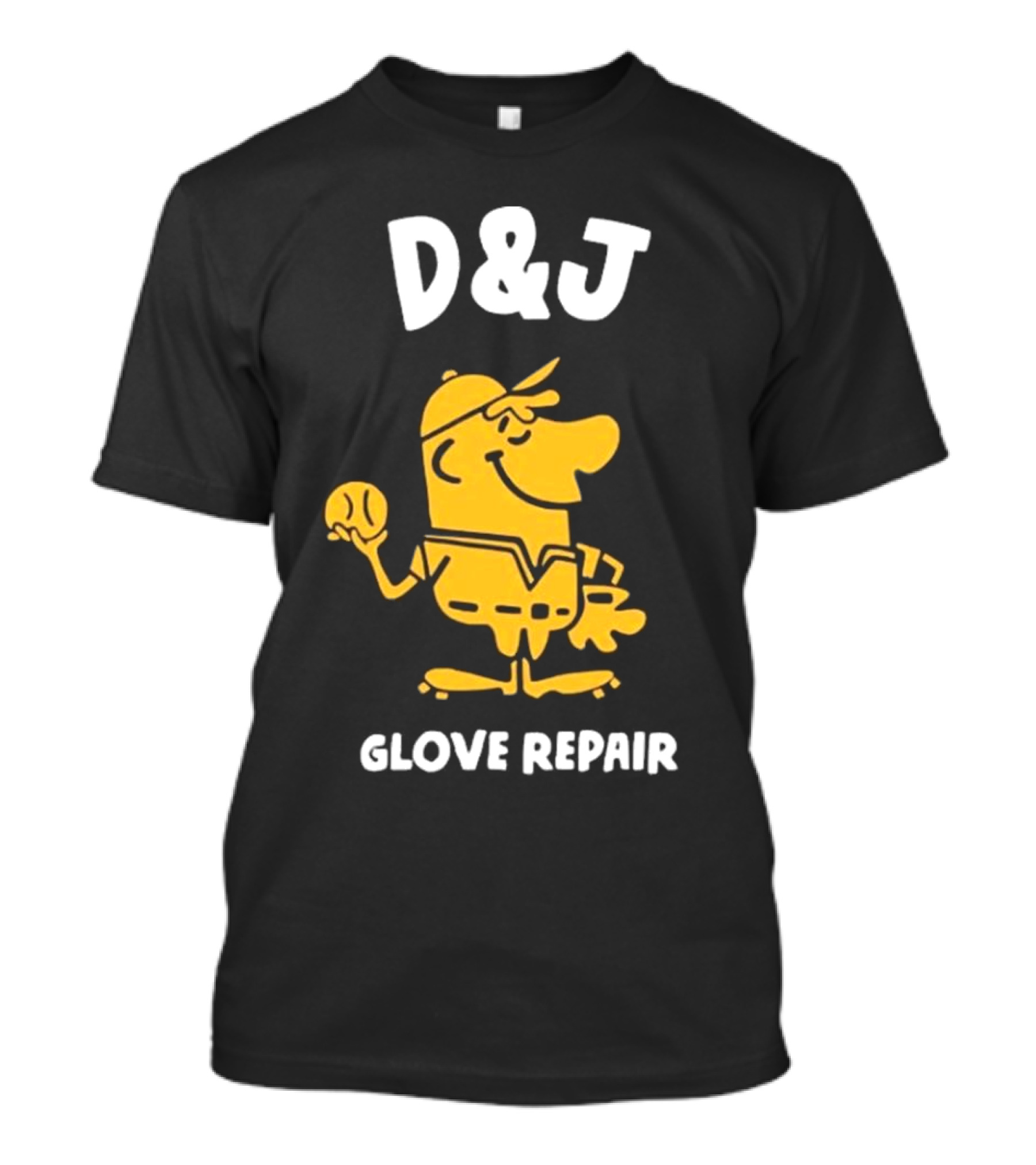D&J Glove Repair Jimmy Lonetti Baseball Character T-Shirt