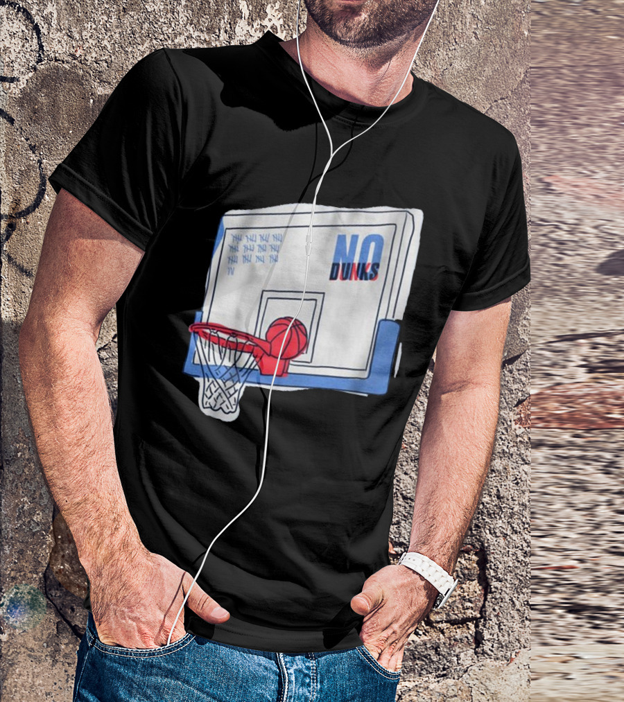 No Dunks Basketball Backboard With Tally Marks And Ball Wedgie T-Shirt