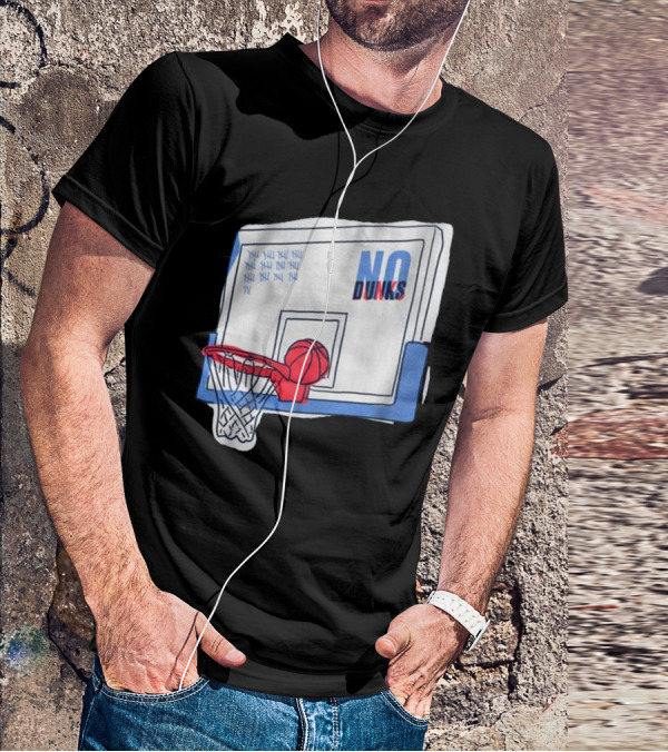 No Dunks Basketball Backboard With Tally Marks And Ball Wedgie T-Shirt