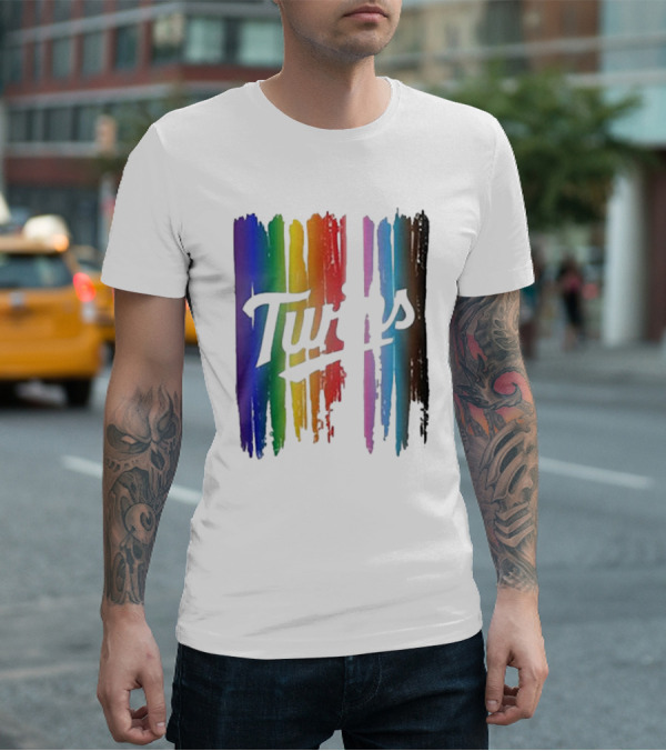Twins Pride Day Rainbow Brush Strokes T-Shirt