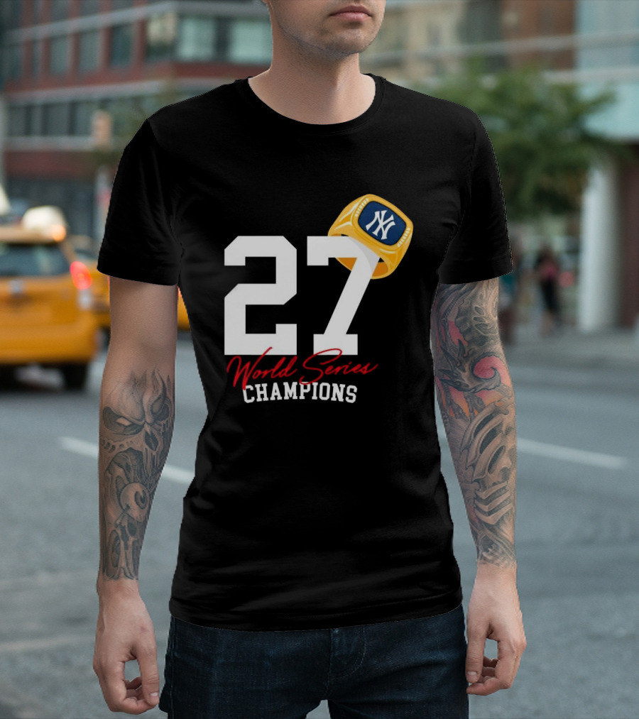 World Series Champions 27 New York Yankees Ring T-Shirt