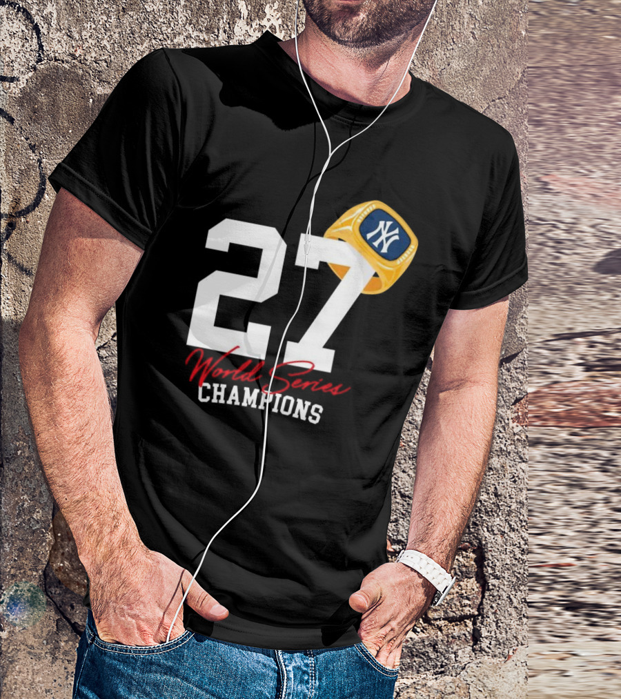 World Series Champions 27 New York Yankees Ring T-Shirt