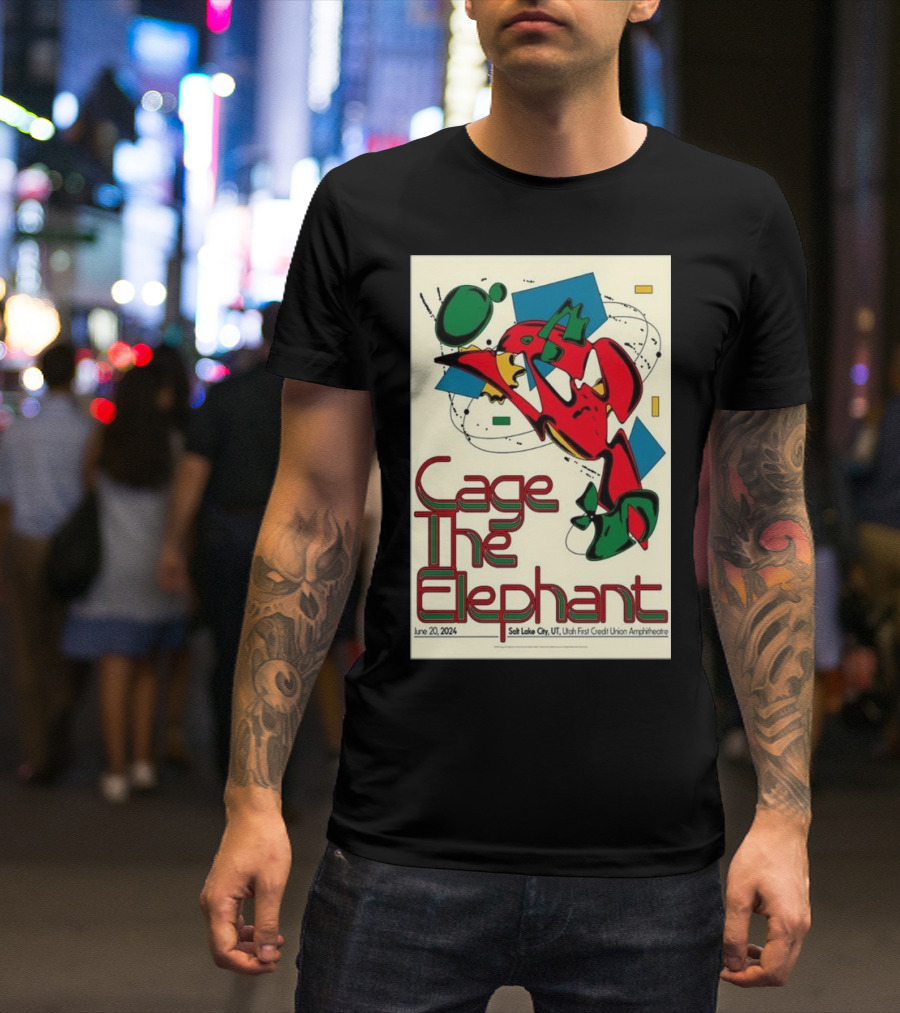 Cage The Elephant Salt Lake City Utah First Credit Union Amphitheatre June 20 T-Shirt