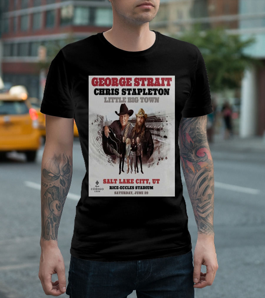 George Strait Chris Stapleton Little Big Town Salt Lake City UT Rice-Eccles Stadium Saturday June 29 T-Shirt