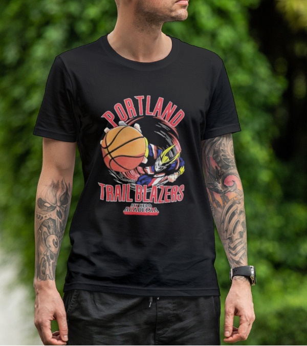 Portland Trail Blazers My Hero Academia All Might Basketball Smash T-Shirt