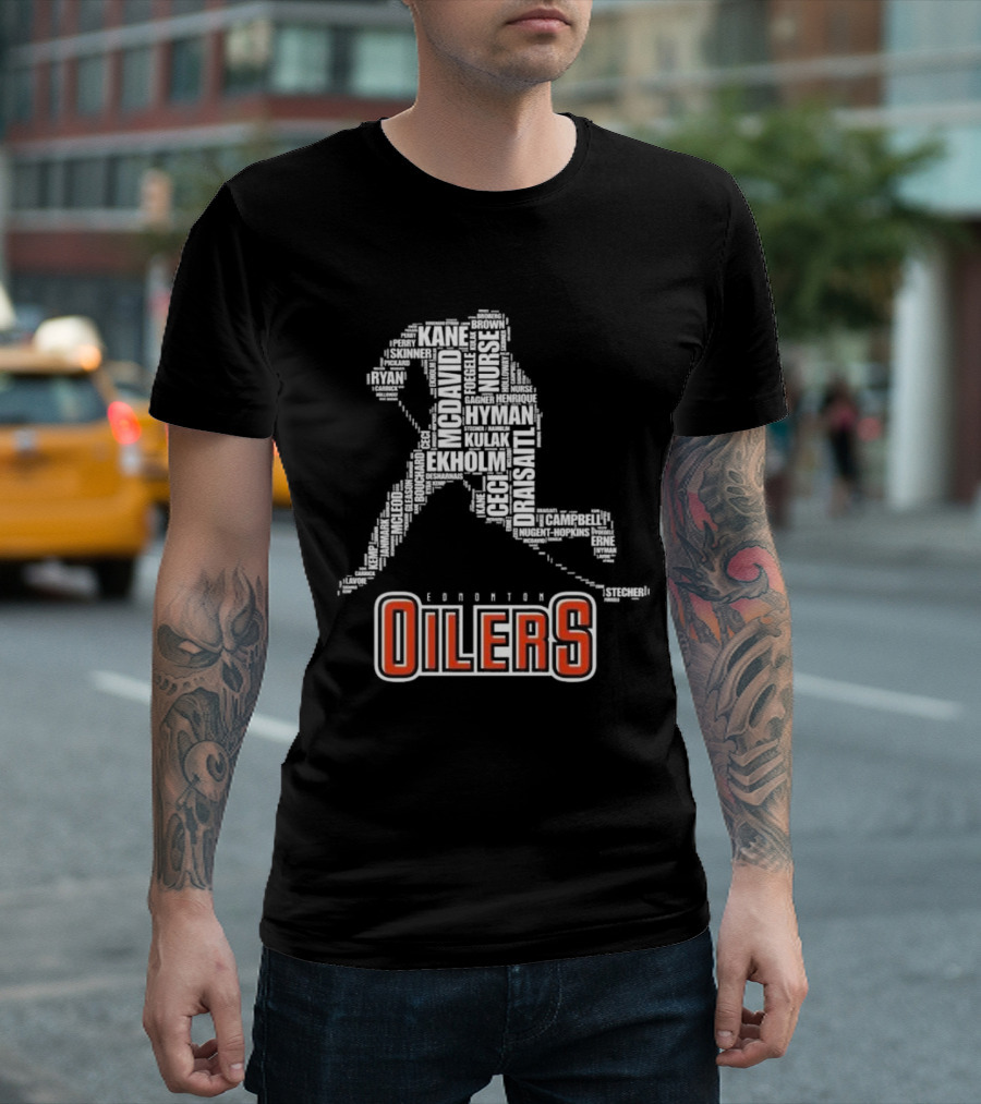 Edmonton Oilers McDavid Draisaitl Kane Hyman 2024 Stanley Cup Skating Challenge T-Shirt