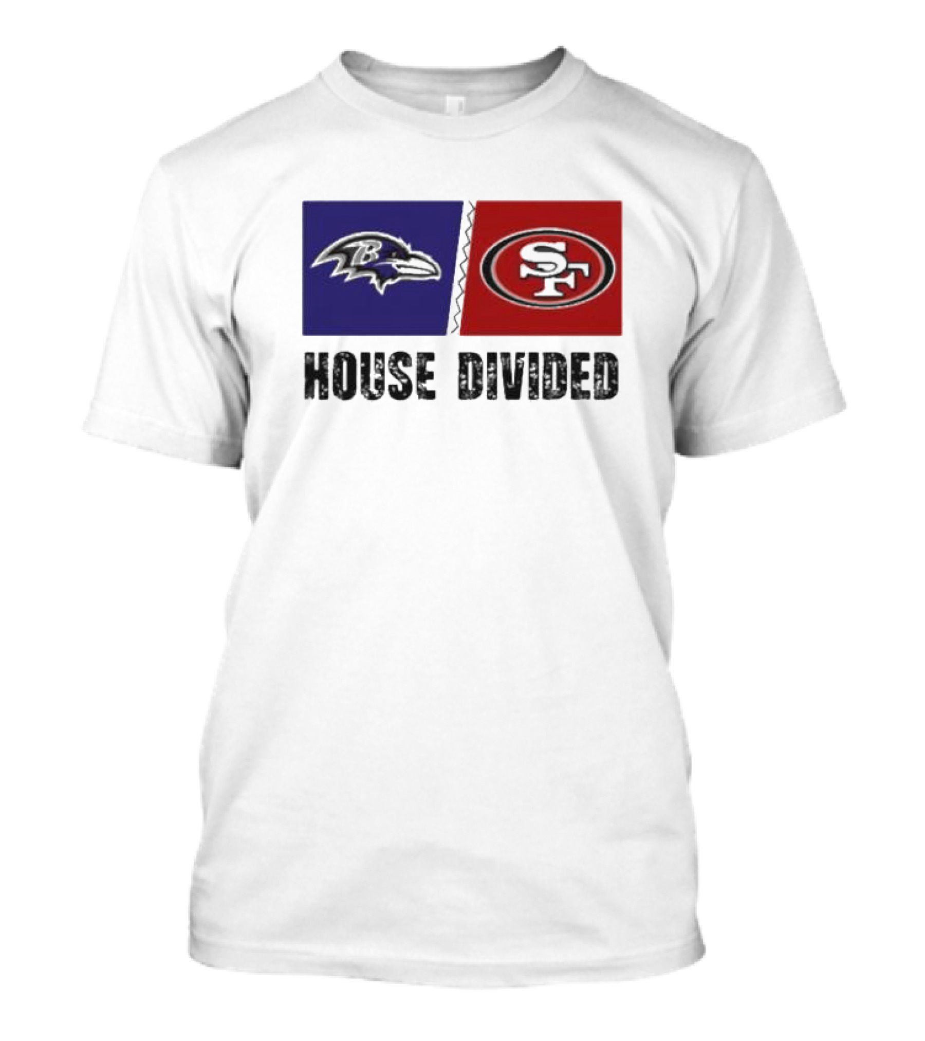 Baltimore Ravens Vs San Francisco 49Ers House Divided 2024 Showdown T-Shirt