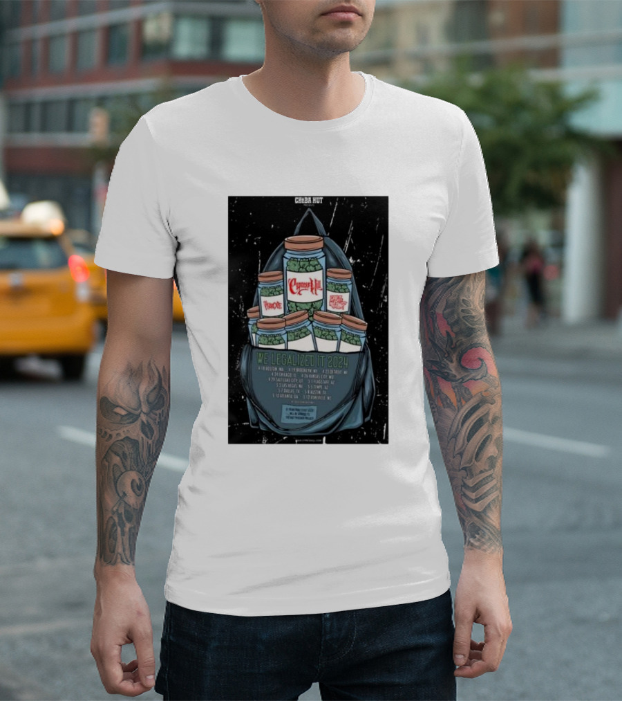 Cheba Hut Cypress Hill We Legalized It 2024 Tour Dates And Locations T-Shirt