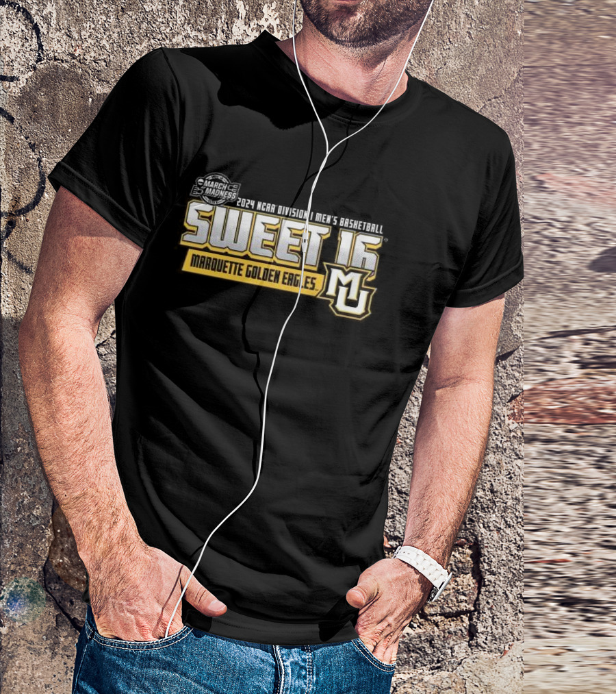 March Madness 2024 NCAA Division I Men’s Basketball Sweet 16 Marquette Golden Eagles MU T-Shirt
