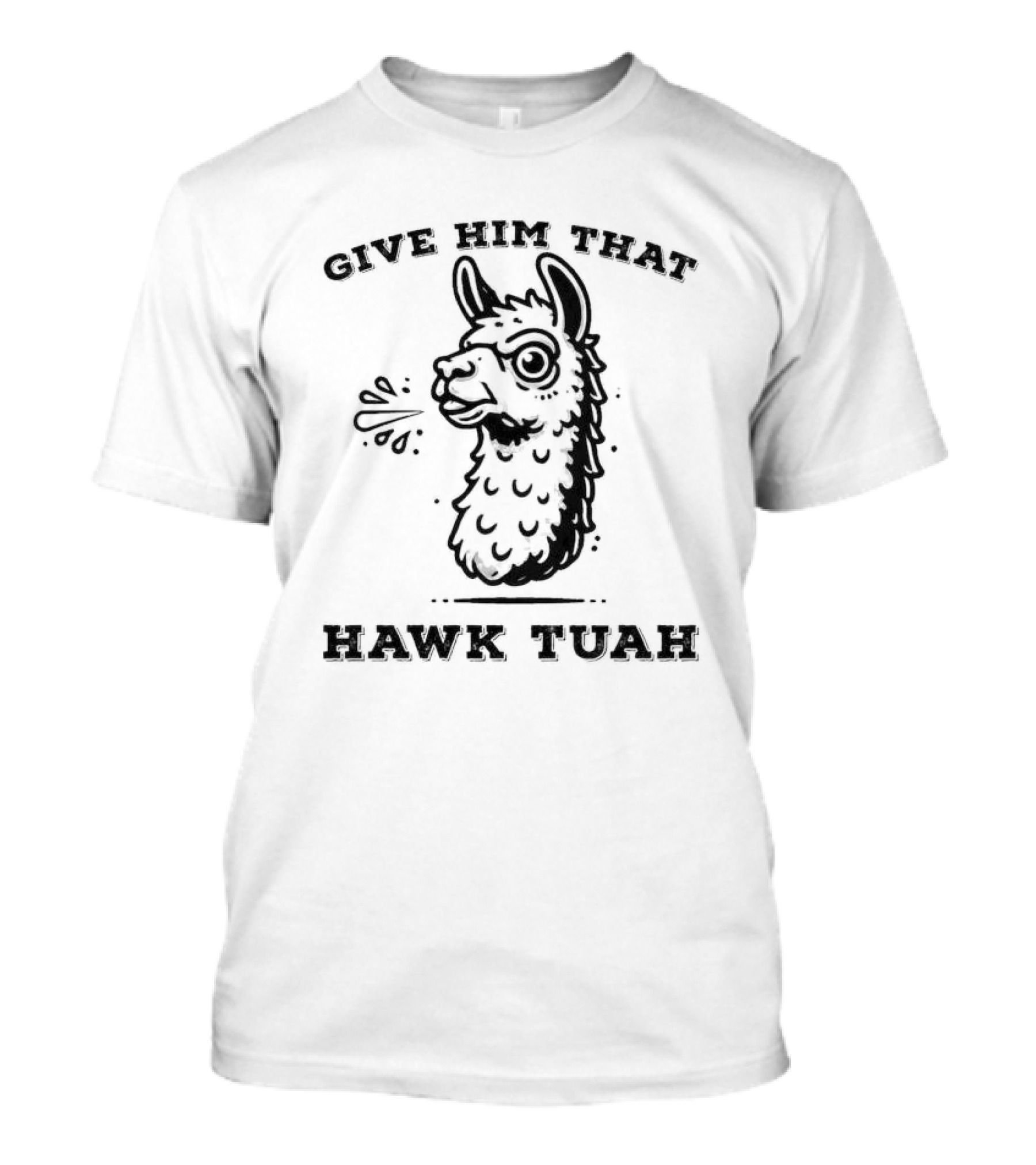 Give Him That Hawk Tuah Spitting Llama T-Shirt