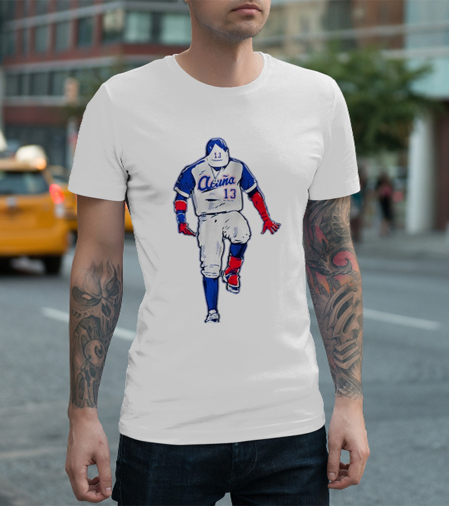 Ronald Acuña Jr. Number 13 Bold Pose Signature T-Shirt