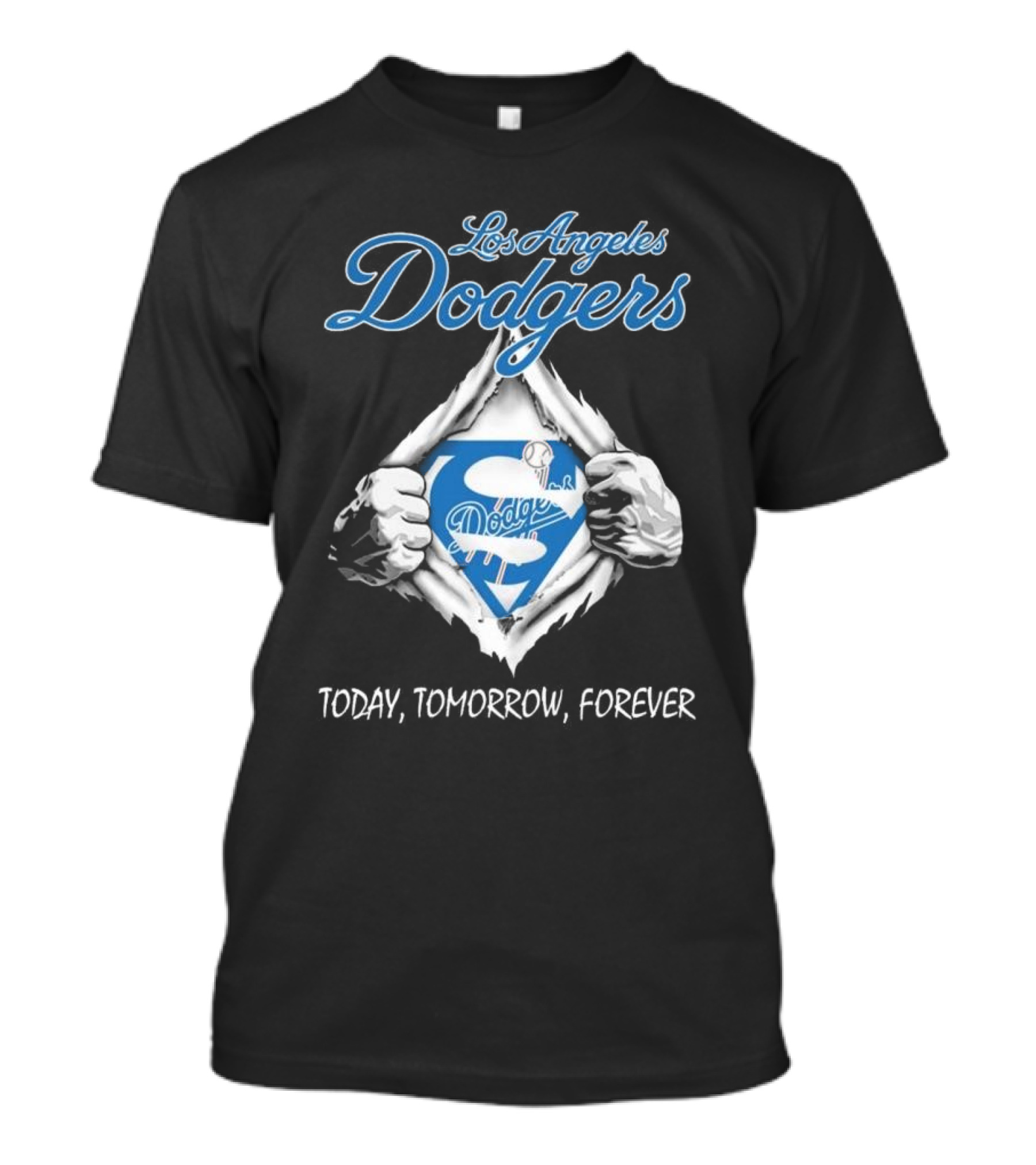 Los Angeles Dodgers Today Tomorrow Forever Baseball Superhero T-Shirt