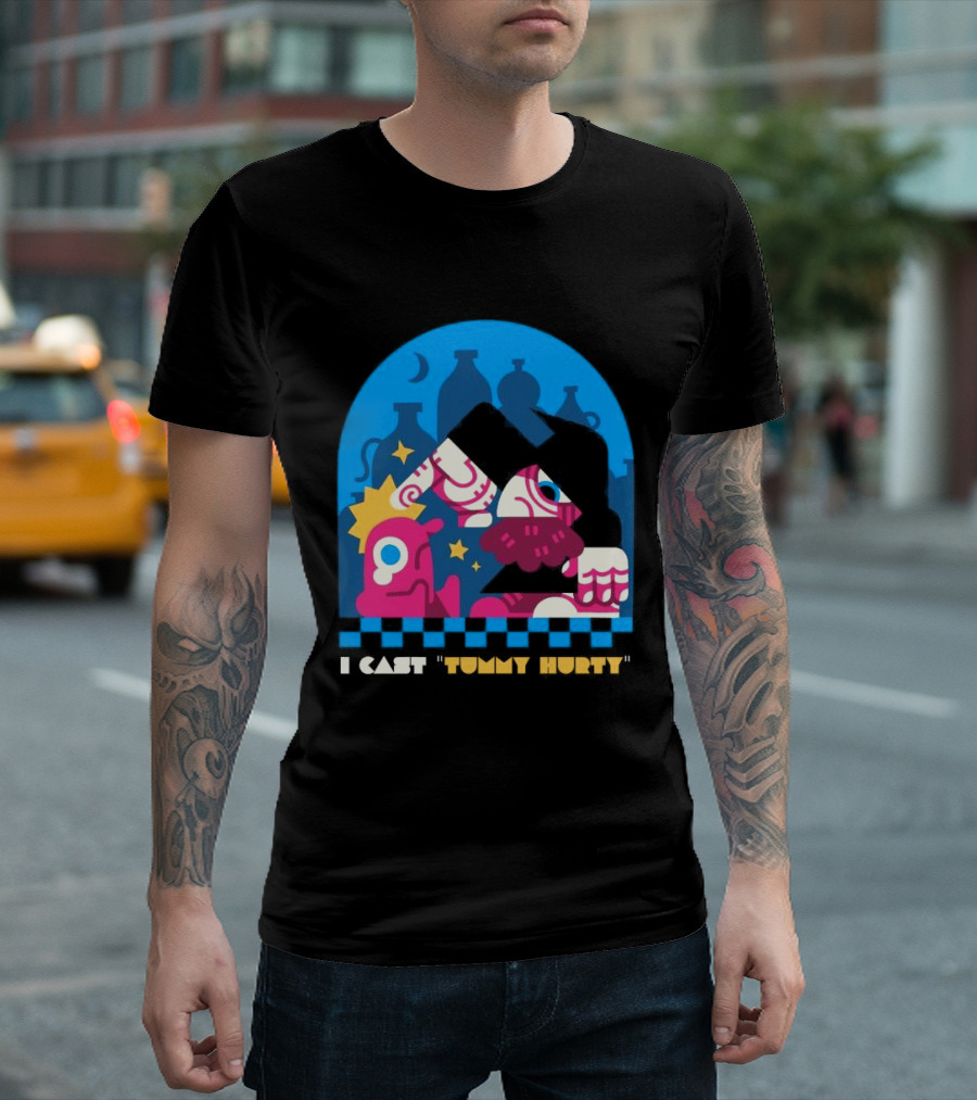 I Cast Tummy Hurty The Forbidden Spell Potion Bottles Stars T-Shirt