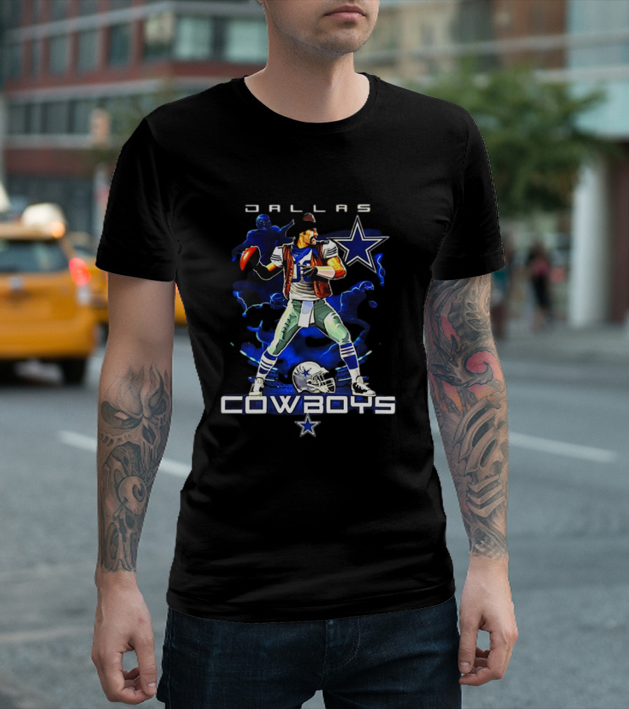 Dallas Cowboys NFL Football Player Graphic With Star T-Shirt