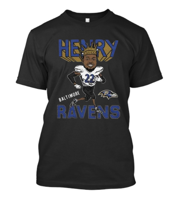 Baltimore Ravens Henry 22 Football Character With Crown T-Shirt