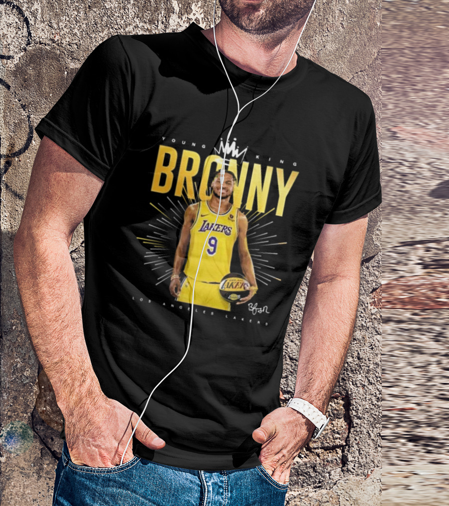 Young King Bronny James Los Angeles Lakers 9 Signature T-Shirt