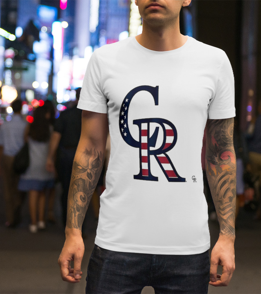 Colorado Rockies Patriotic Stars And Stripes 4th Of July T-Shirt