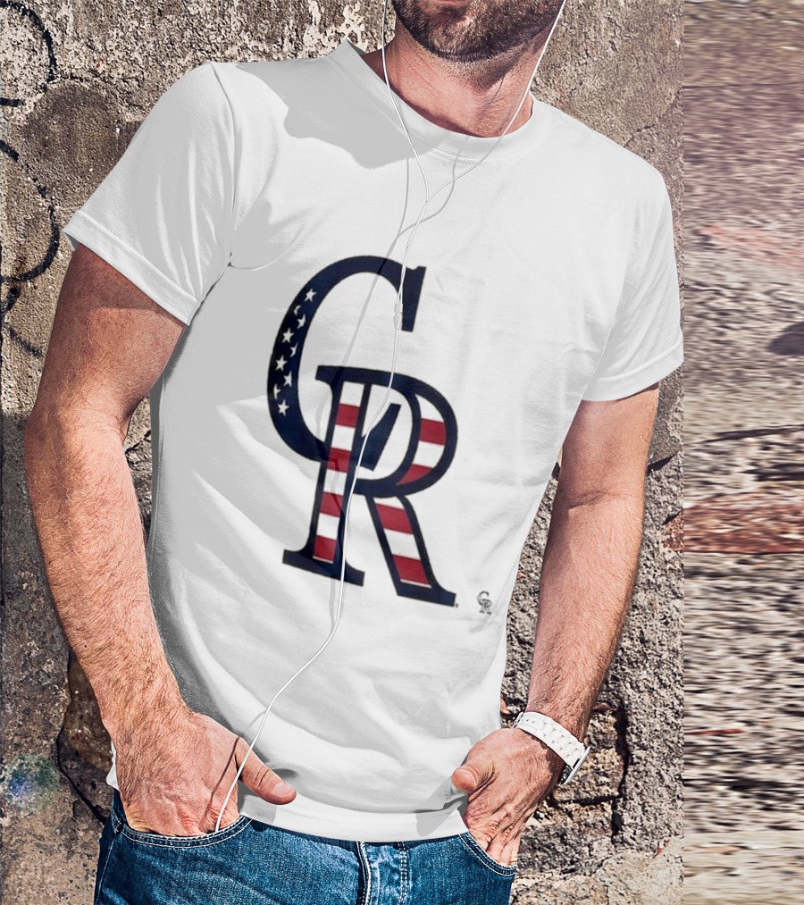 Colorado Rockies Patriotic Stars And Stripes 4th Of July T-Shirt