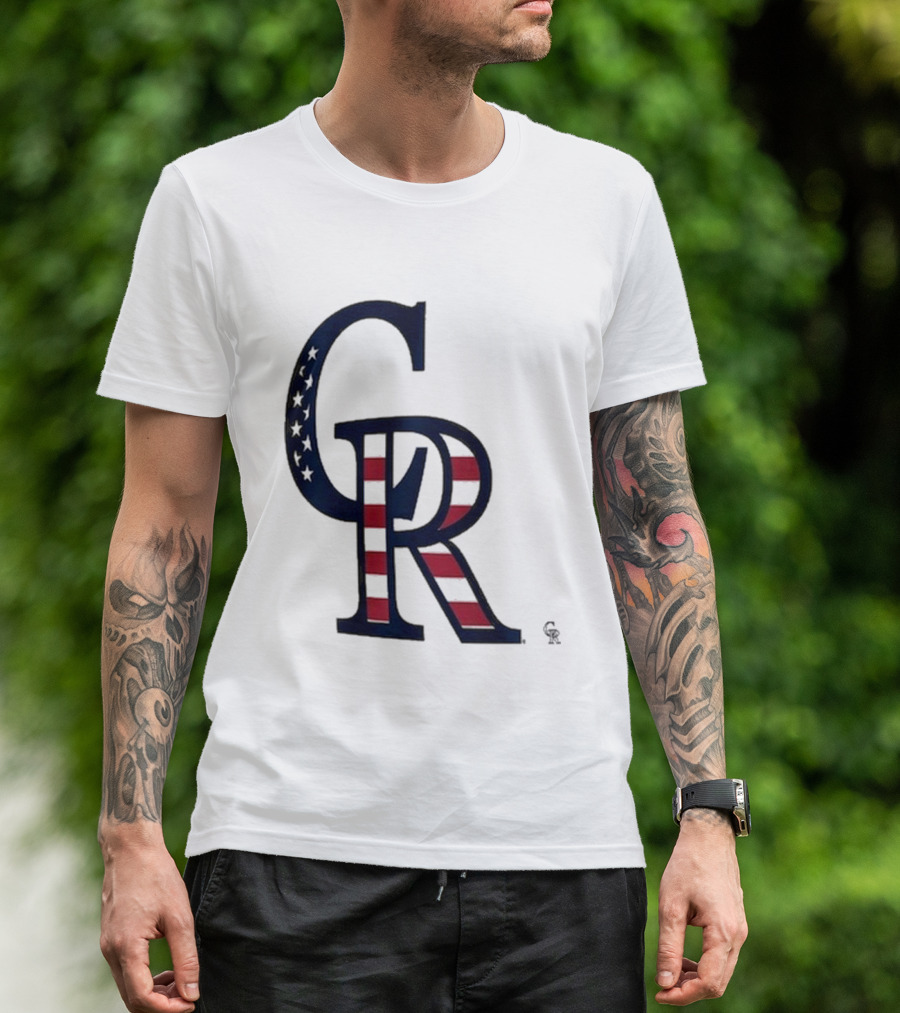 Colorado Rockies Patriotic Stars And Stripes 4th Of July T-Shirt