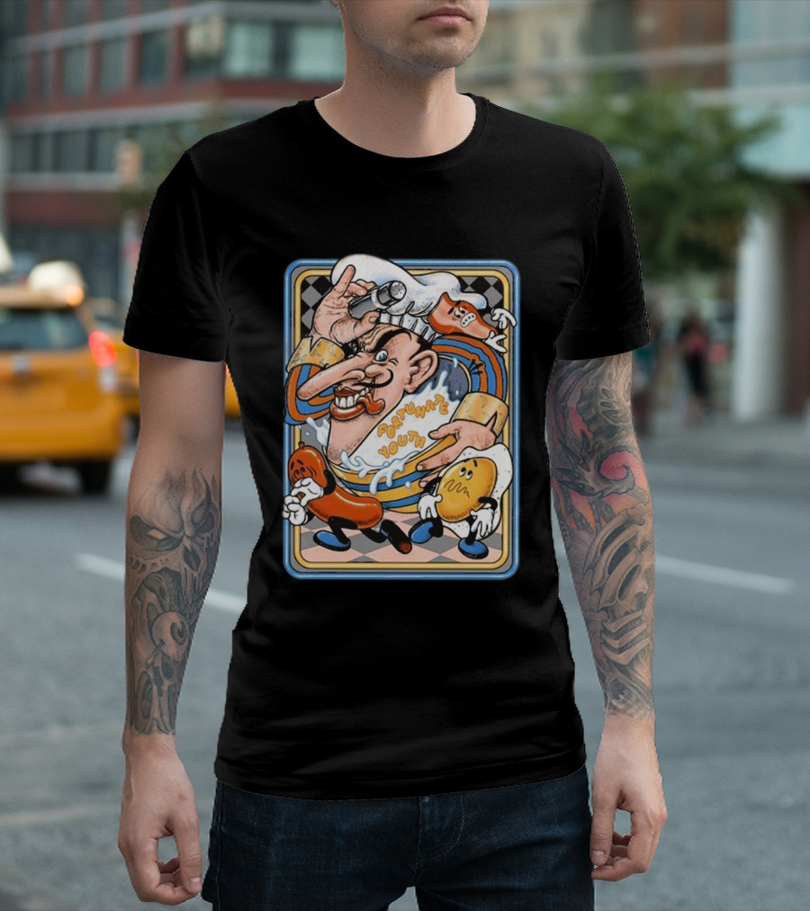 Fortunate Youth Chef and Hot Dogs Cartoon Music Tour June T-Shirt