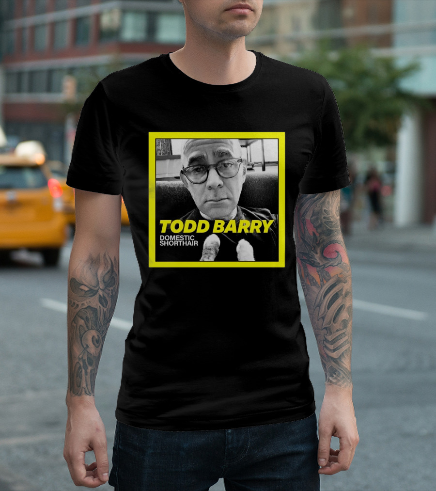 Todd Barry Domestic Shorthair Portrait with Cat Paws T-Shirt