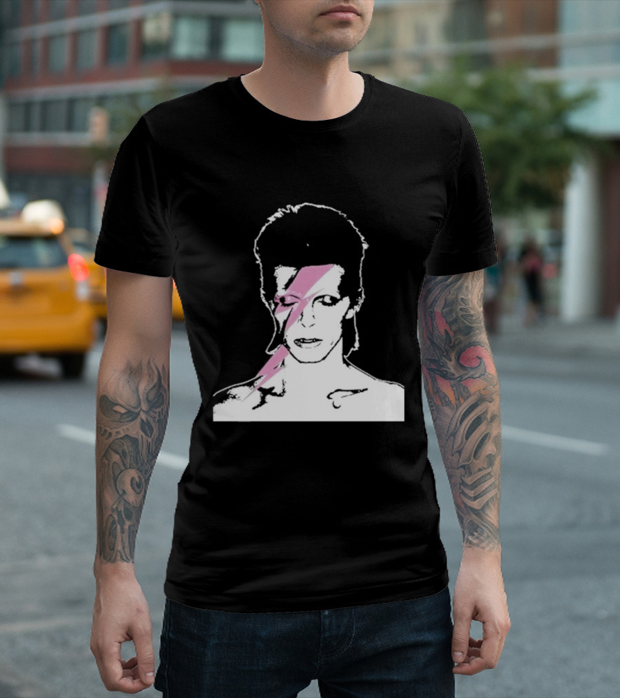 Ziggy Stardust Pink Lightning Bolt Iconic Tribute Carrie Bradshaw Connection T-Shirt