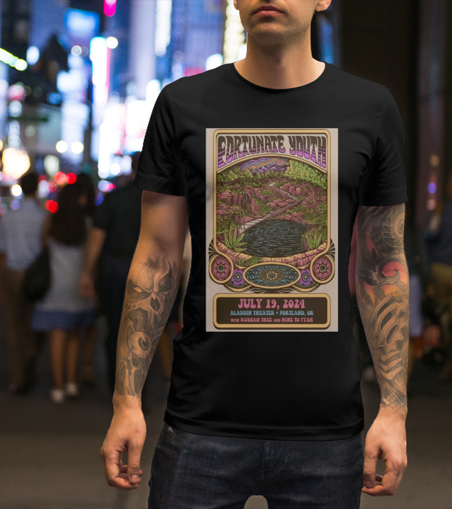 Fortunate Youth Aladdin Theatre Portland OR July 19 2024 With The Riddims And Mike Love T-Shirt
