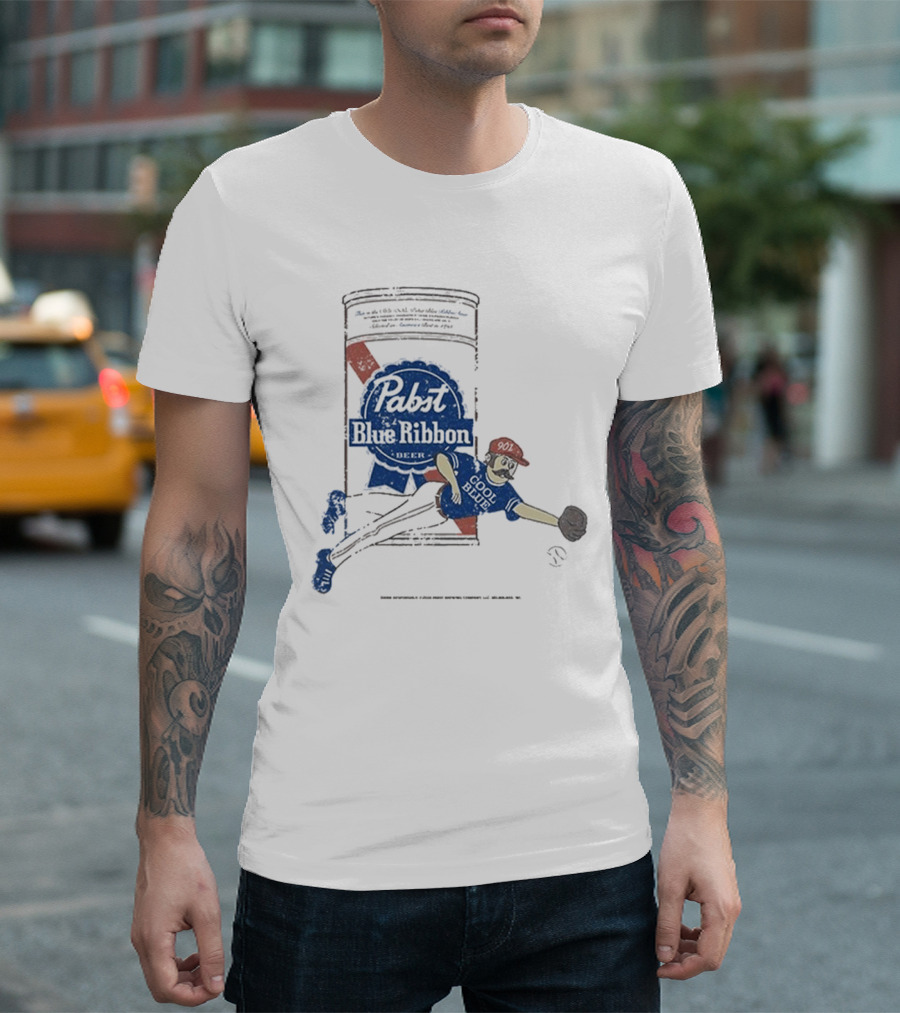 Memphis Redbirds 901 Pabst Blue Ribbon Baseball Can Catcher T-Shirt