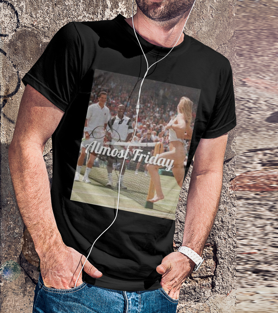 Almost Friday Tennis Court Streaker Wimbledon Scene T-Shirt