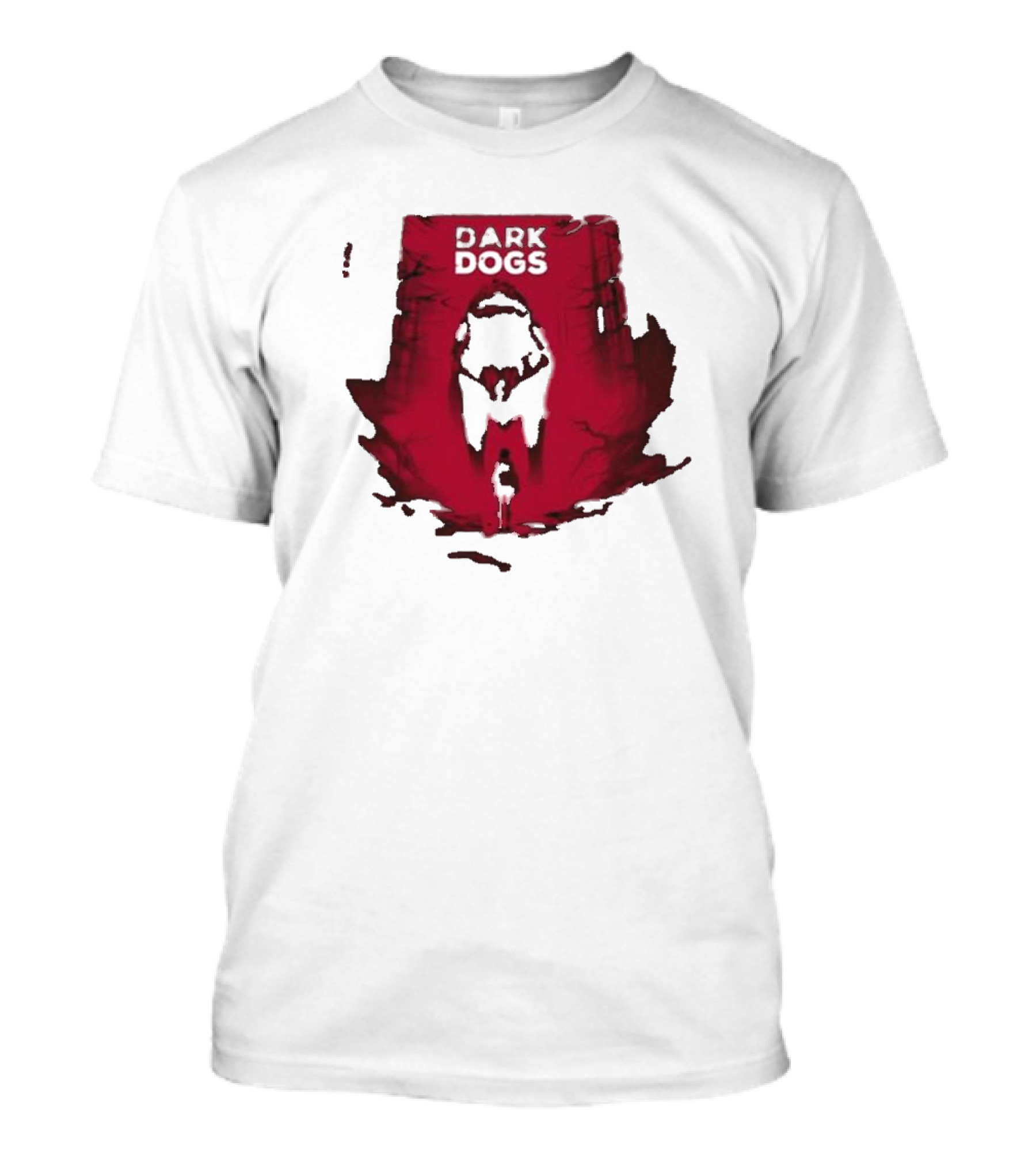 Dark Dogs Welcome To The Den Red Shadowy Forest Scene T-Shirt