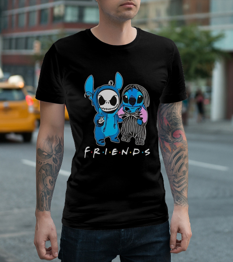 FRIENDS Stitch And Jack Skellington The Nightmare Before Christmas T-Shirt