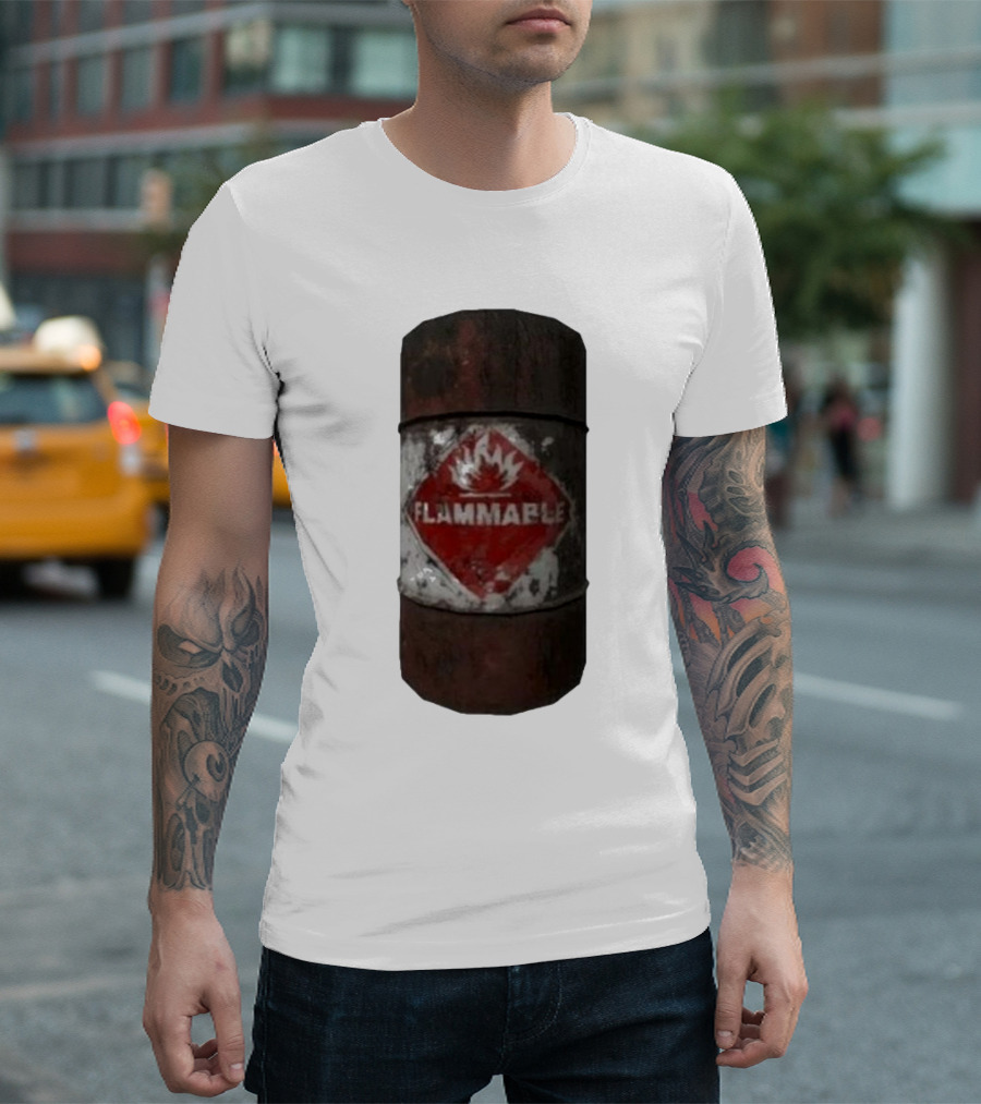 Flammable Barrel Red Hazard T-Shirt