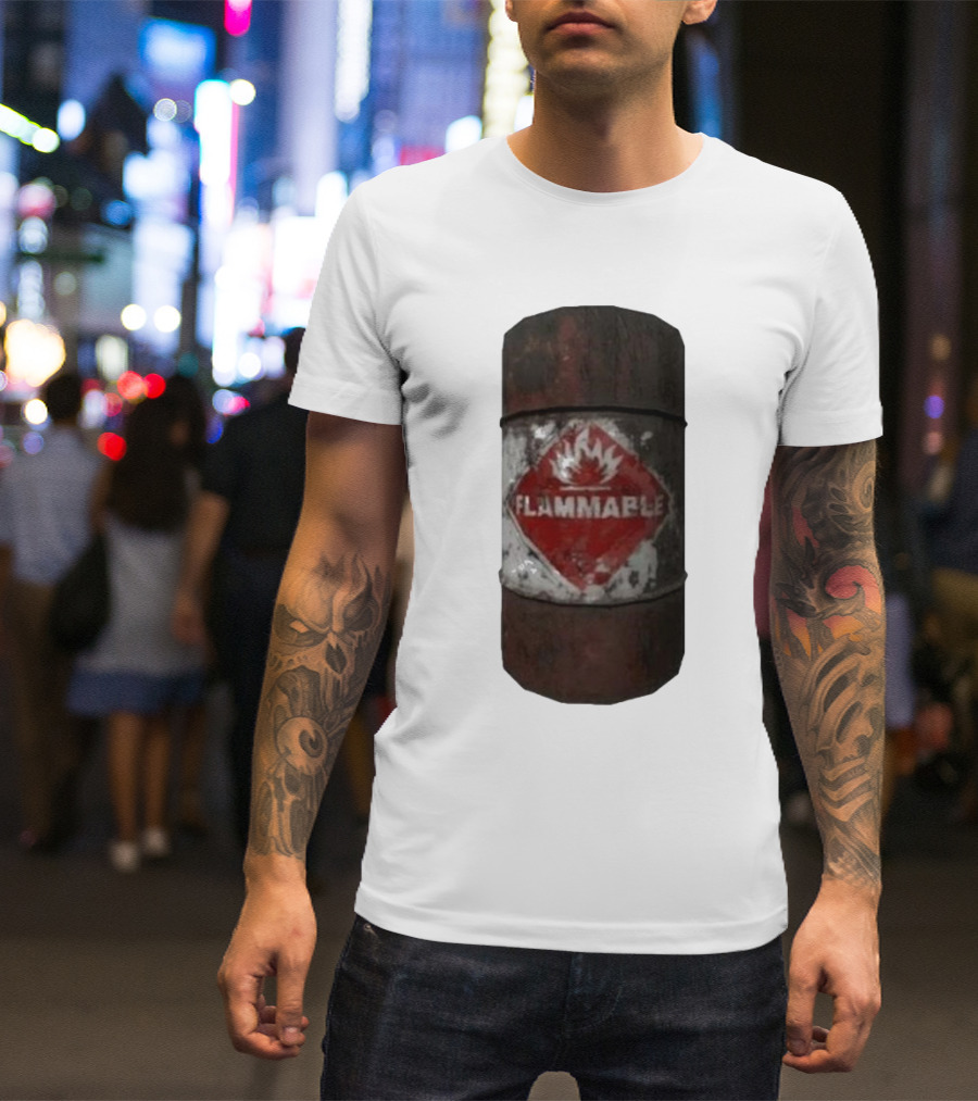 Flammable Barrel Red Hazard T-Shirt
