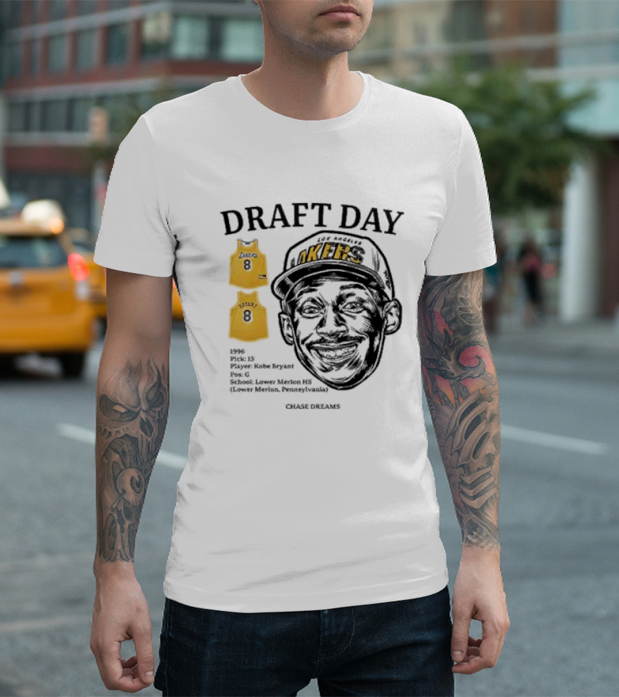 Draft Day 1996 Kobe Bryant Los Angeles Lakers Lower Merion Chase Dreams T-Shirt
