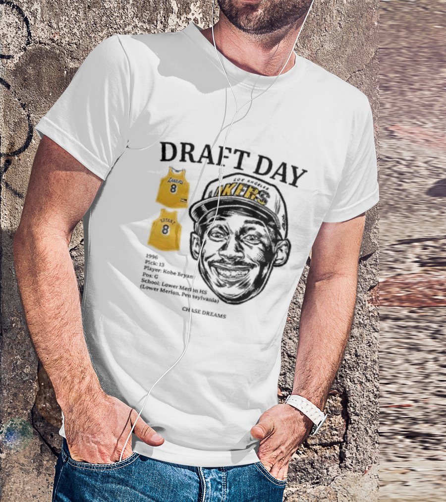 Draft Day 1996 Kobe Bryant Los Angeles Lakers Lower Merion Chase Dreams T-Shirt