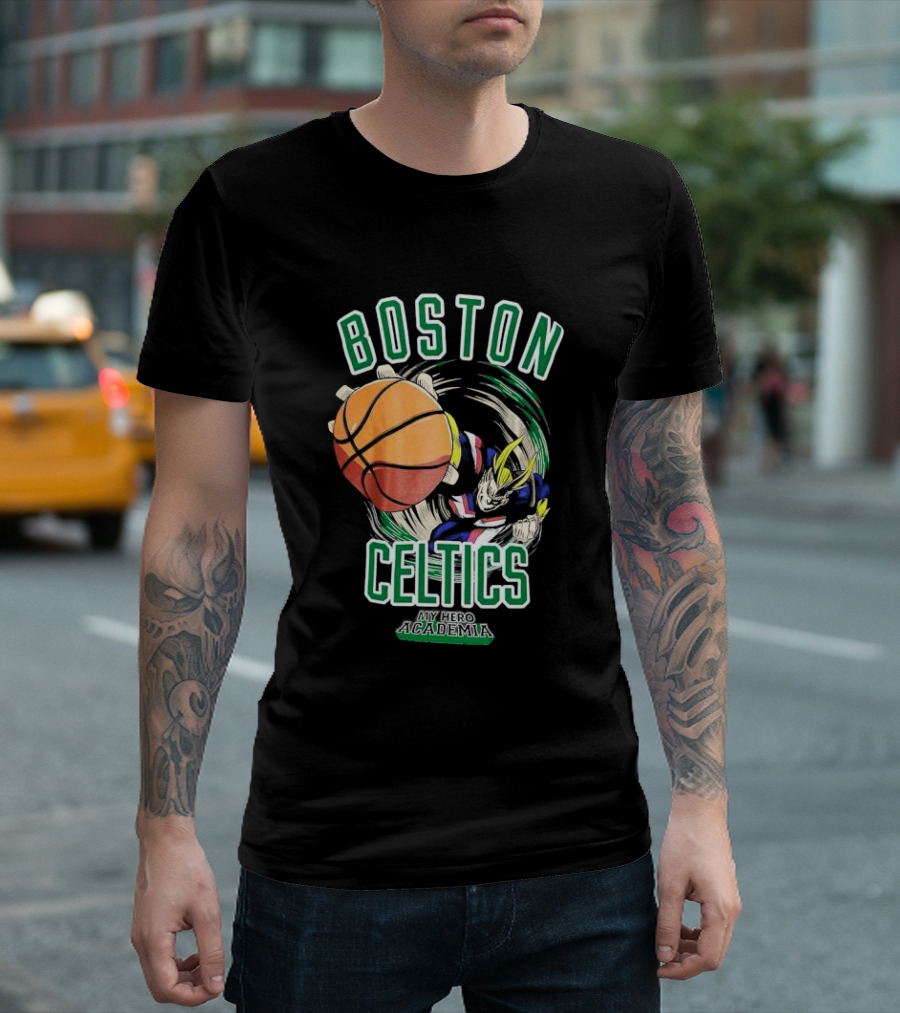 Boston Celtics My Hero Academia Basketball Collaboration T-Shirt