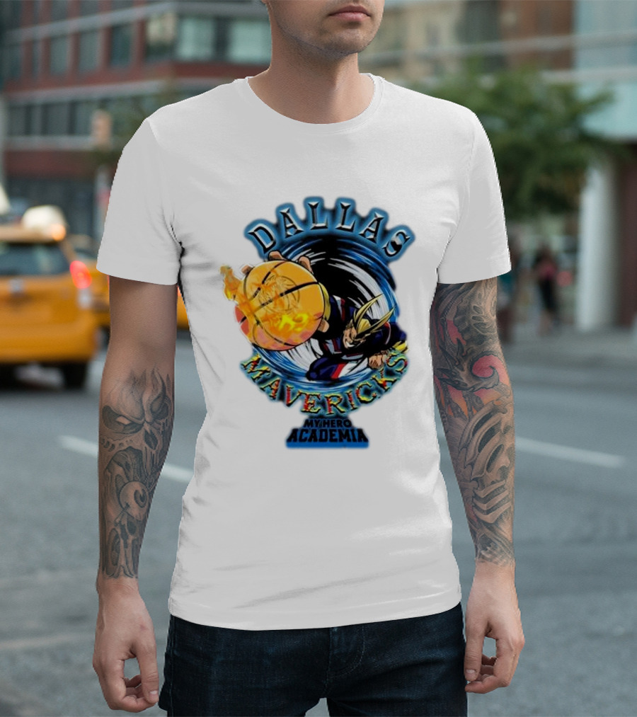 Dallas Mavericks My Hero Academia All Might NBA Collaboration T-Shirt