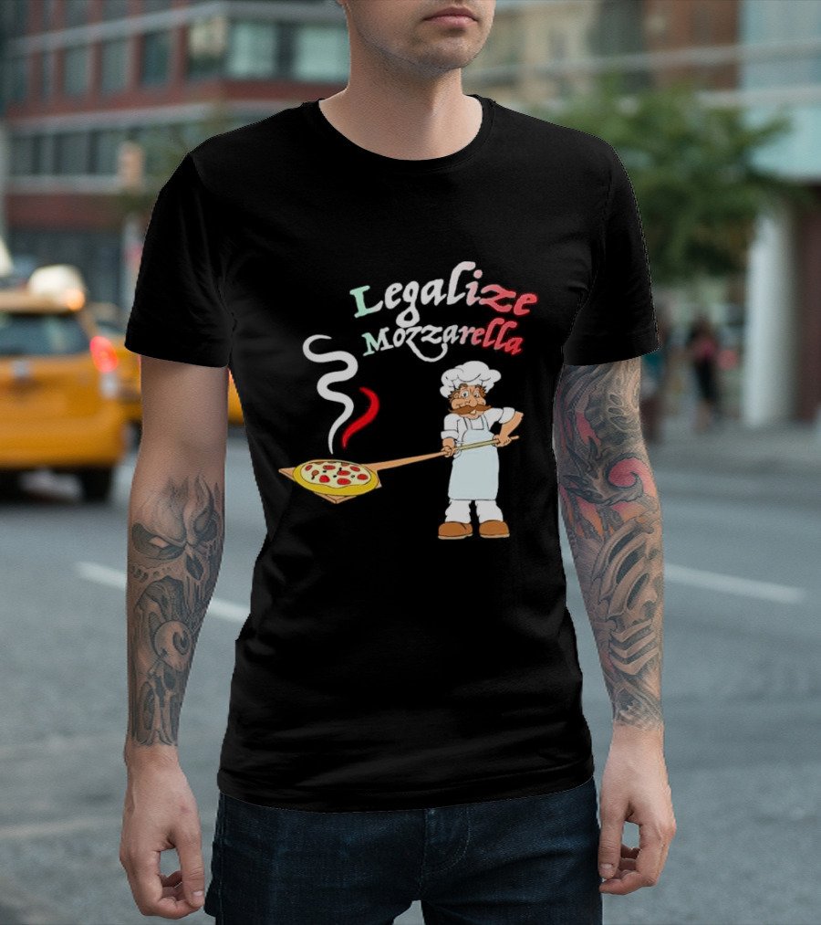 Legalize Mozzarella Pizza Chef with Pizza Peel and Steam T-Shirt