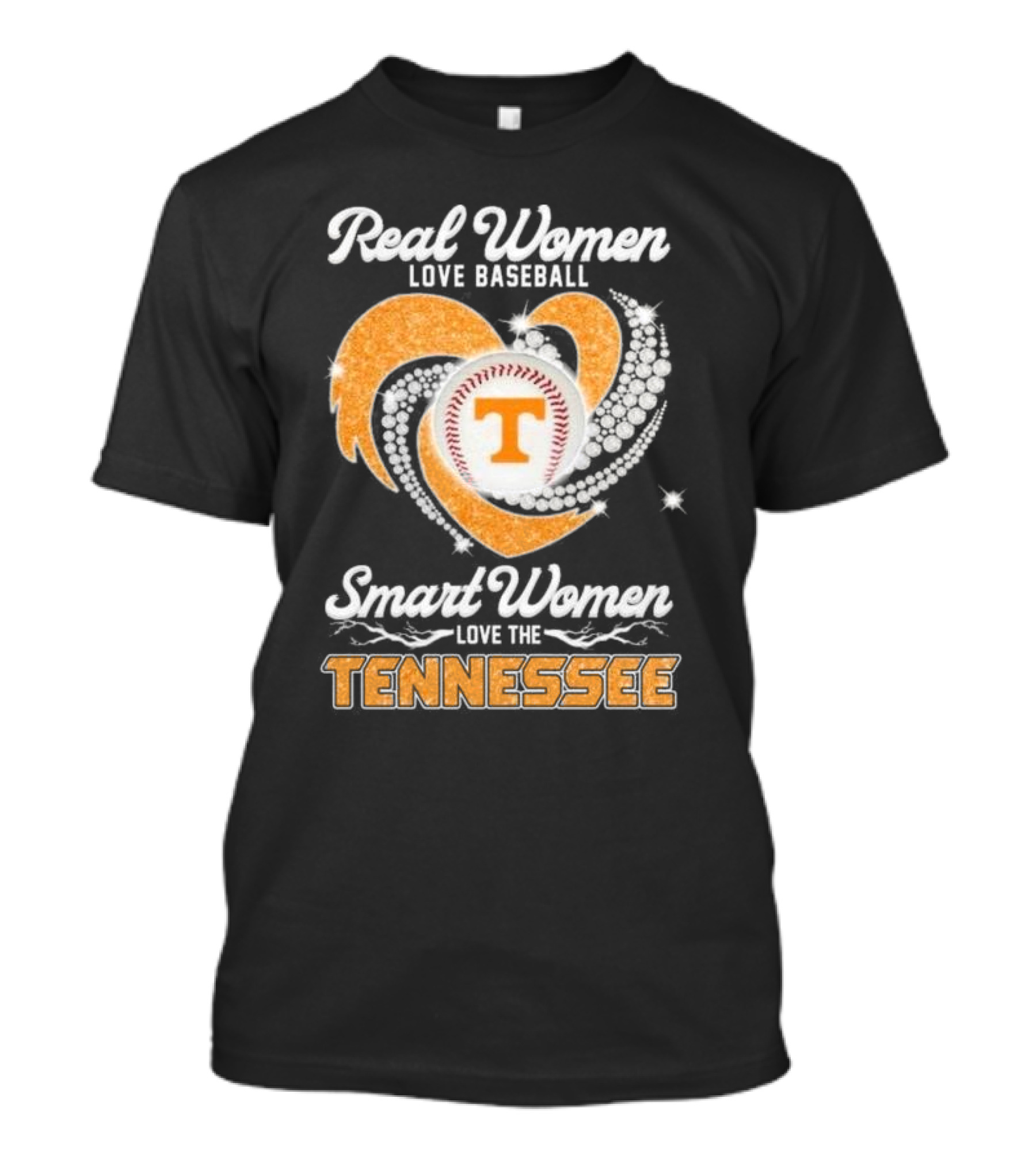 Real Women Love Baseball Smart Women Love The Tennessee 2024 Diamond Heart T-Shirt