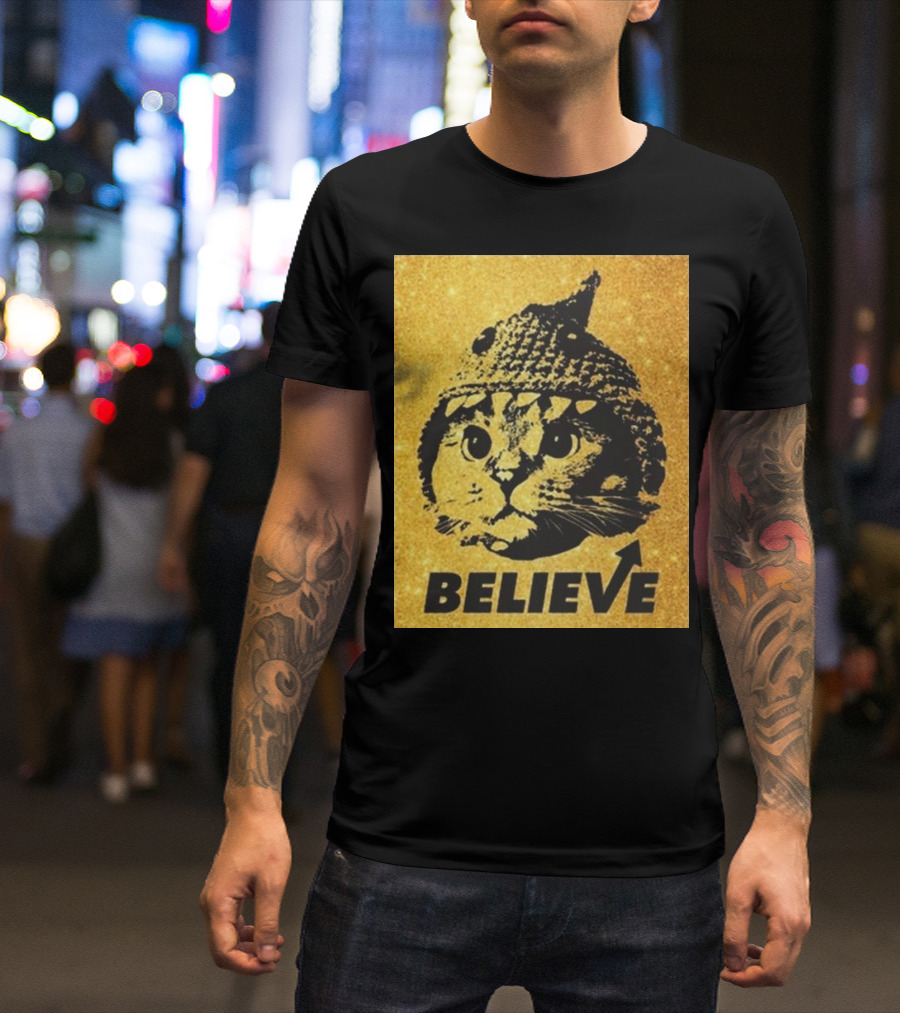 Believe Shark Cat Solana Gold T-Shirt