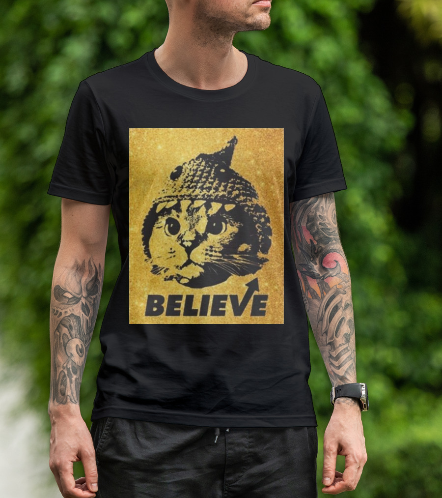 Believe Shark Cat Solana Gold T-Shirt