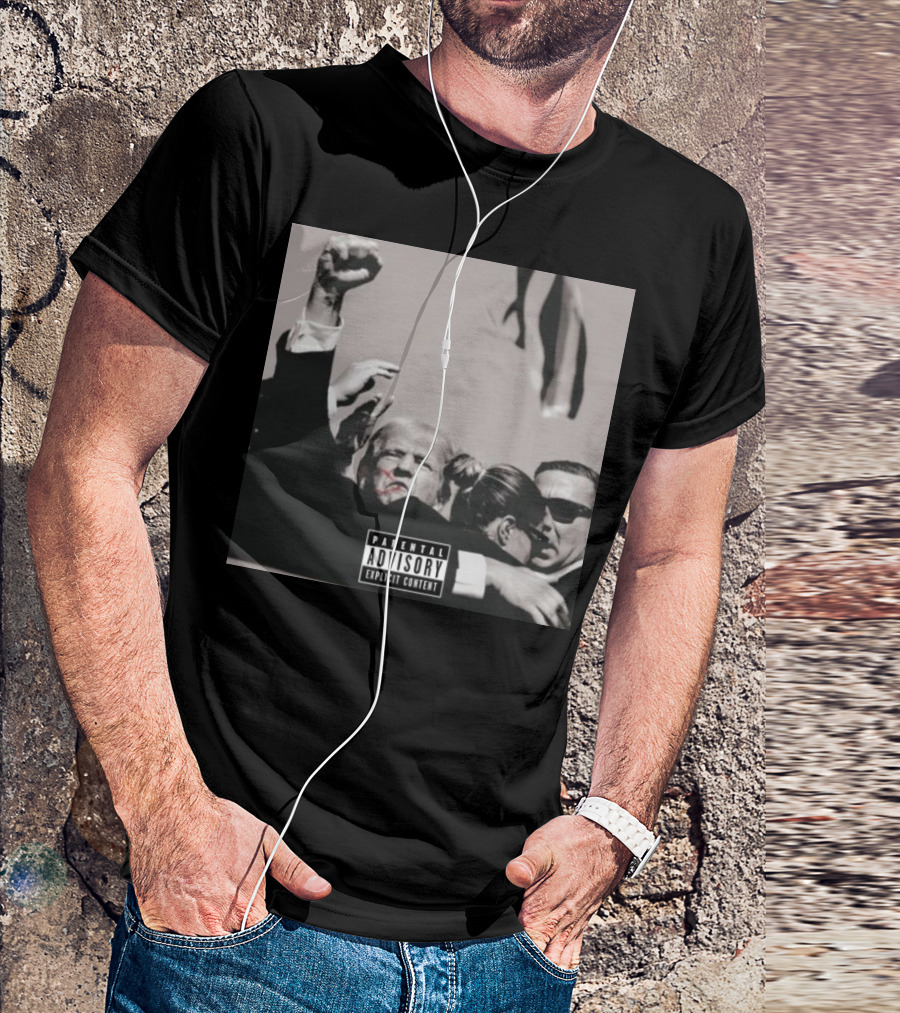 Parental Advisory Explicit Content Benny Johnson Fight For America Trump T-Shirt