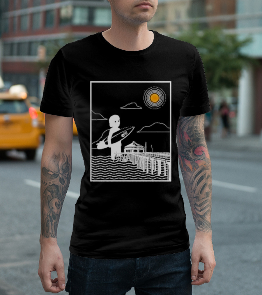 William Black Surfing Pier Orange County Sunset T-Shirt