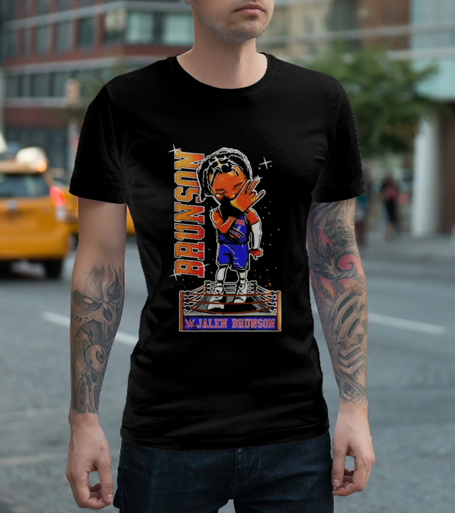 Jalen Brunson Knicks WWE Ring T-Shirt