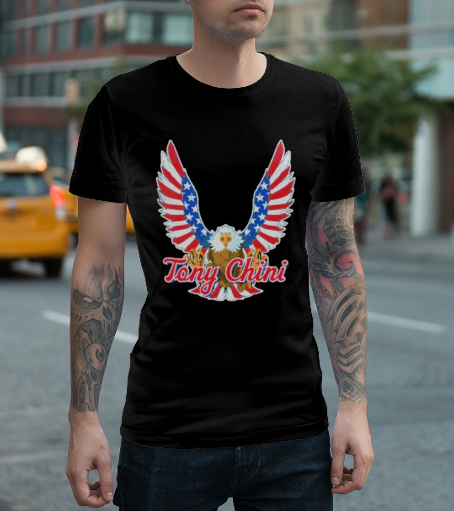 Tony Chini American Flag Eagle Wings T-Shirt