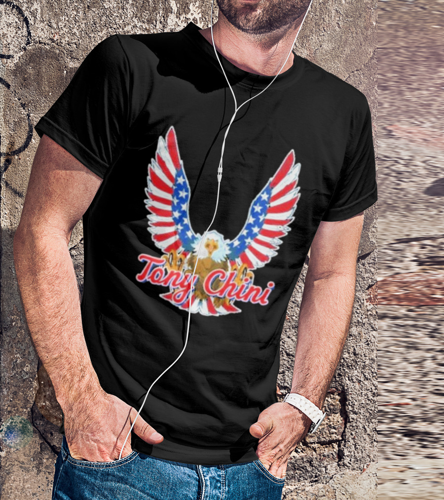 Tony Chini American Flag Eagle Wings T-Shirt