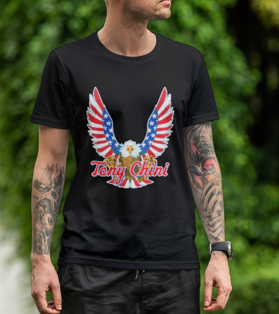 Tony Chini American Flag Eagle Wings T-Shirt