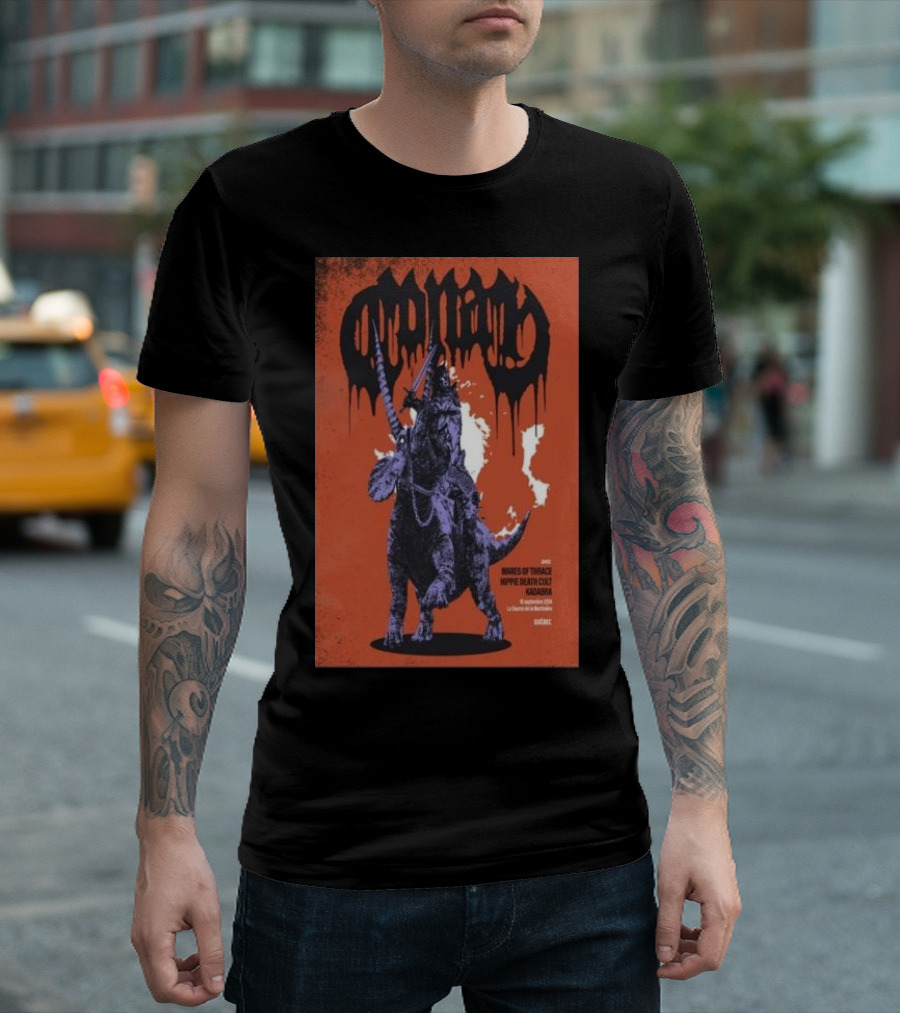 Conan Sep 15 2024 Café Campus Montreal with Wormwitch Mares of Thrace Hippie Death Cult Magdabra Quebec Tour T-Shirt