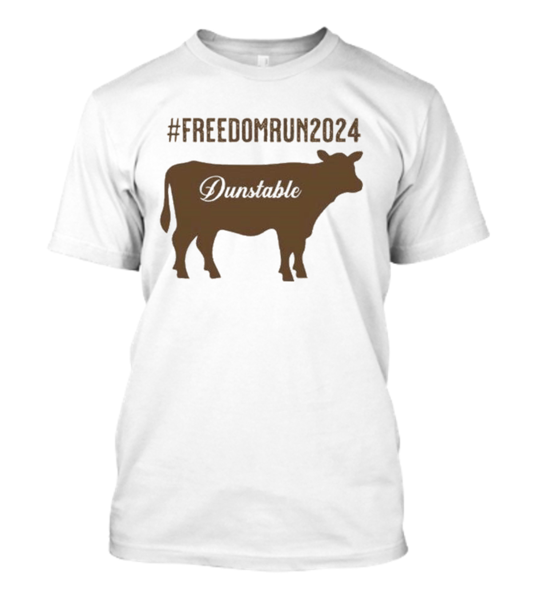 FreedomRun2024 Dunstable Brown Cow Massachusetts T-Shirt