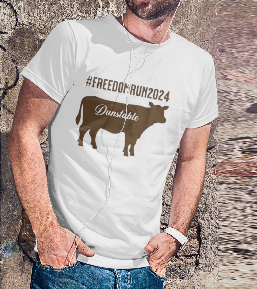 FreedomRun2024 Dunstable Brown Cow Massachusetts T-Shirt
